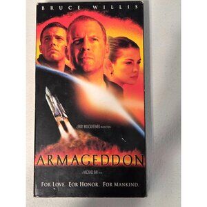 Armageddon (VHS, 1998) Bruce Willis Form Hollywood Video Rental Bruce Willis